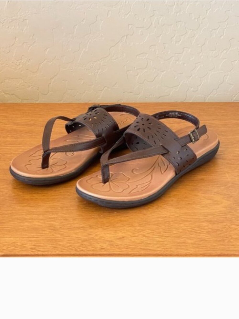 New Born Concept Sandals BOC 6 Brown Cut Out Design Thong Strappy